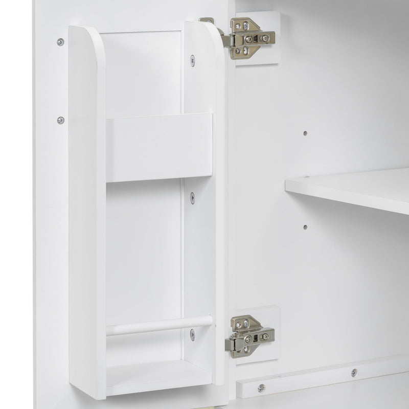 Modern Bathroom Vanity With Ceramic Sink, Soft-Close Doors, Flip Drawer, U-Shaped Shelves, Elegant Storage Solution