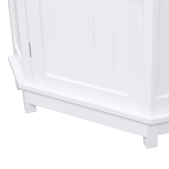 Bathroom Cabinet Triangle Corner Storage Cabinet With Adjustable Shelf Modern Style