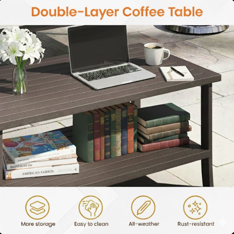 Patio Furniture Set & Coffee Table For Backyard