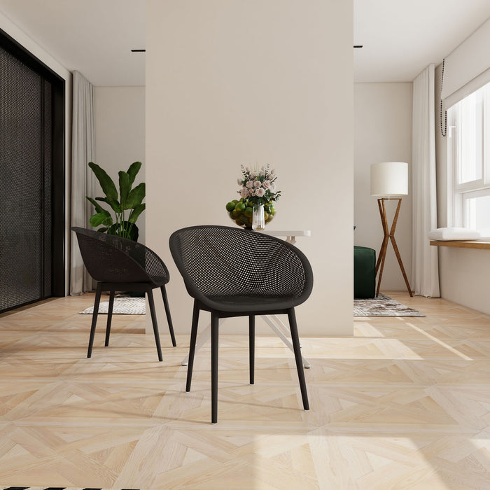 2 Piece Durable Single Chair With Hollow Out Design