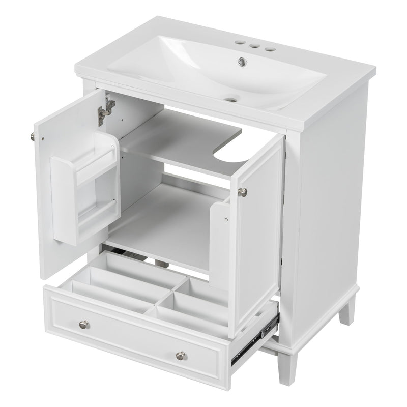 Modern Bathroom Vanity With Sink Combo, Multi Functional Cabinet With Doors And Drawer