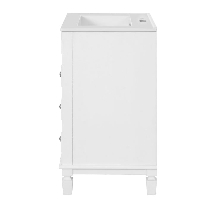 Bathroom Vanity With Sink, Compact Cabinet & 2 Drawers And Adjustable Shelf