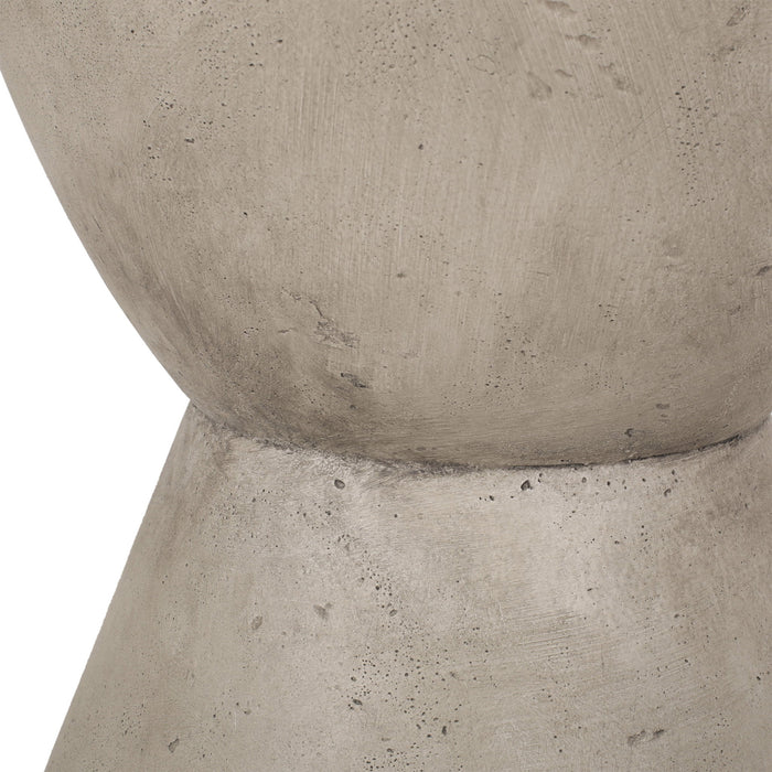 Outdoor Hourglass Shaped Side Table - Light Gray