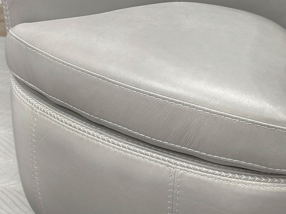 Barolo - 100% Italian Leather Swivel Club Chair (Set of 2)