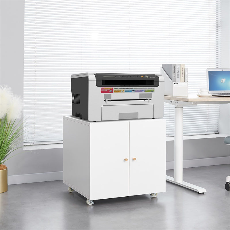 Office Furniture Copier Cabinet 2 Door Steel Copier Stand Mobile Pedestal File Printer Stand