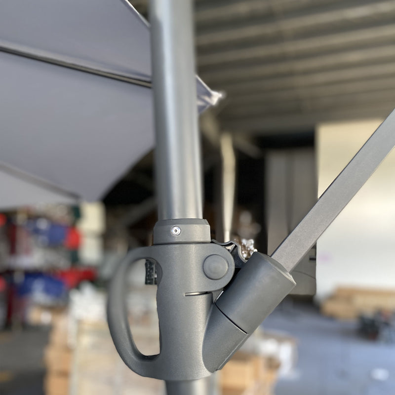 10 Ft Offset Cantilever Patio Umbrella With Crank And Tilt Adjustment For Pool, Deck, And Garden - Gray