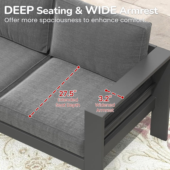 Outdoor Patio Set, All-Weather & Thick Cushions