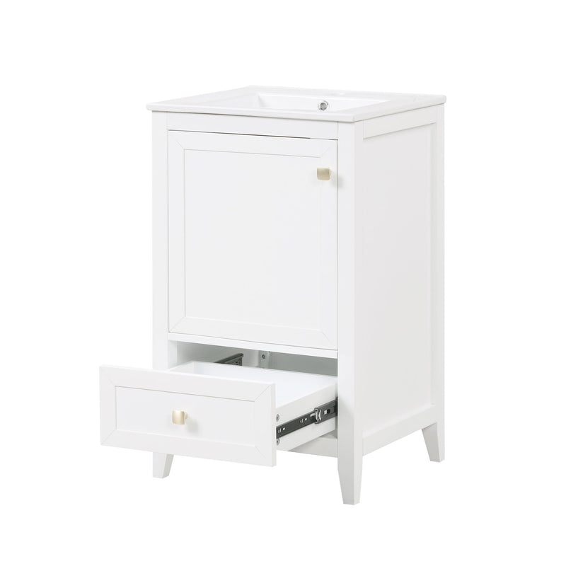 Bathroom Vanity With Sink, Soft Closing Cabinet Door, Storage Rack And Drawer
