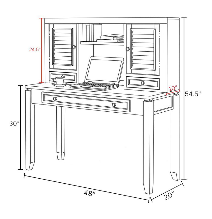 Boca - Desk With Hutch - Cottage White