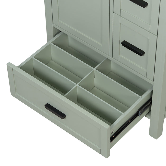 Bathroom Vanity With Sink, Soft-Close Doors, Double-Layer Shelf And 3 Drawers