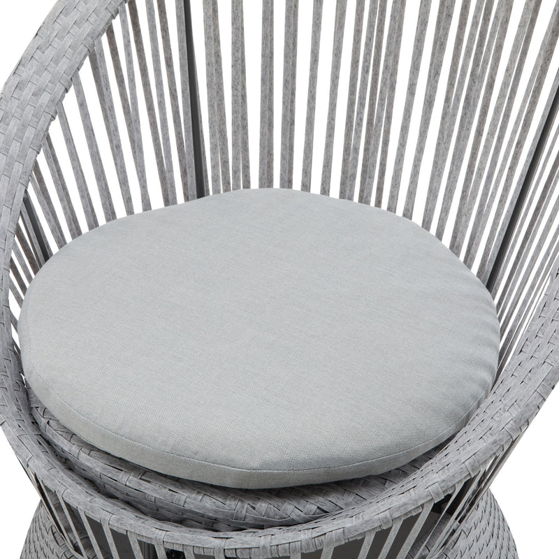 Modern Swivel Wicker Lounge Chair With Round Design