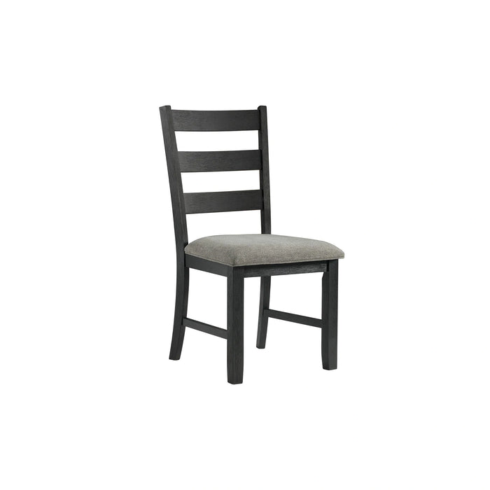 Martin Dining Side Chair with Grey Fabric - Black Finish (2 Per Carton)