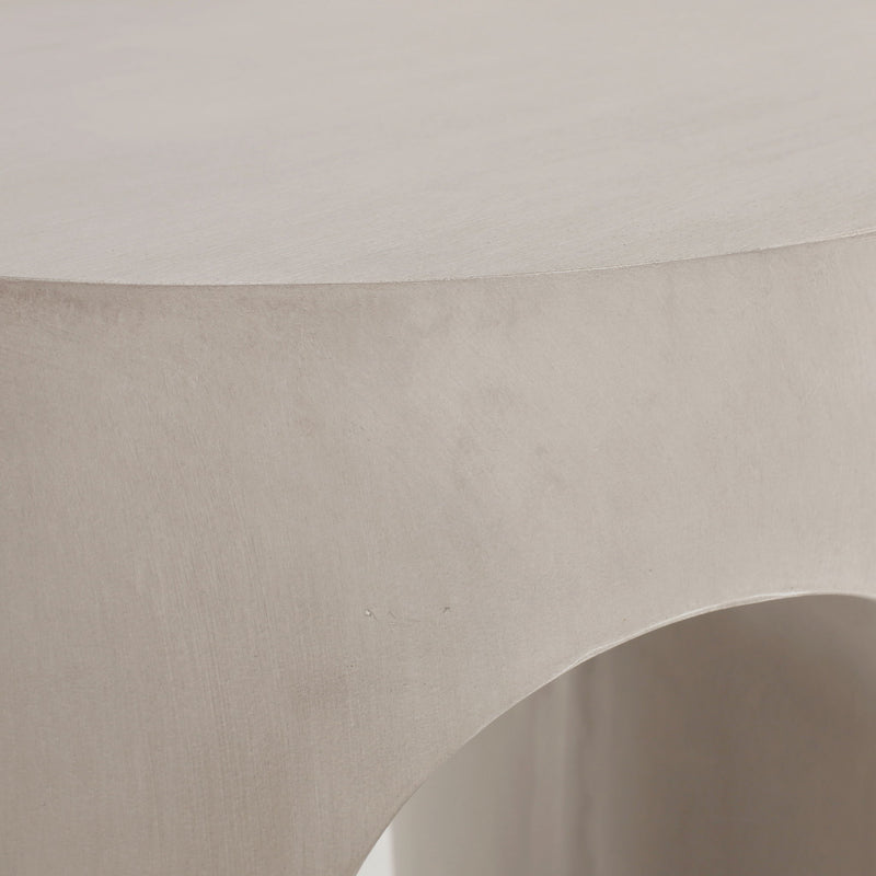 Outdoor Round With U Shape Side Table - Light Gray