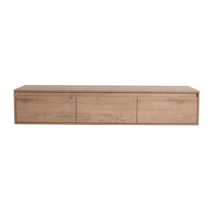 Modern Minimalist 60" Bathroom Cabinet With Soft Close Drawers And Floating Mounting Design - Imitative Oak