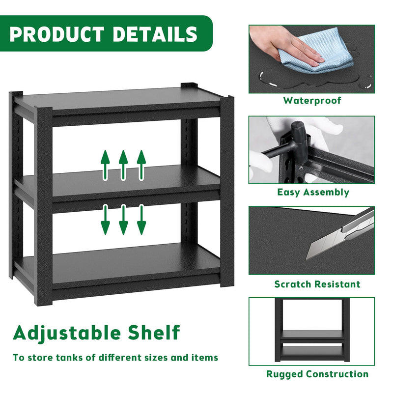 Stylish Metal rium Stand For 20 - 30 Gallon Tanks, 3 Tier Adjustable Shelf