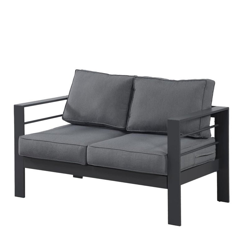 All Weather Patio Loveseat With Thick Cushions - Gray / Gray