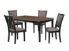 Potomac 60" Rectangle Dining Table & 4 Chairs-Brown/Black