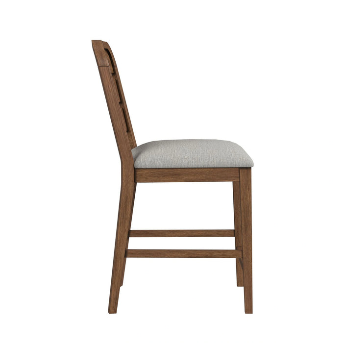 Glinda Side Chair with Light Grey Fabric in Brown (2 Per Carton)