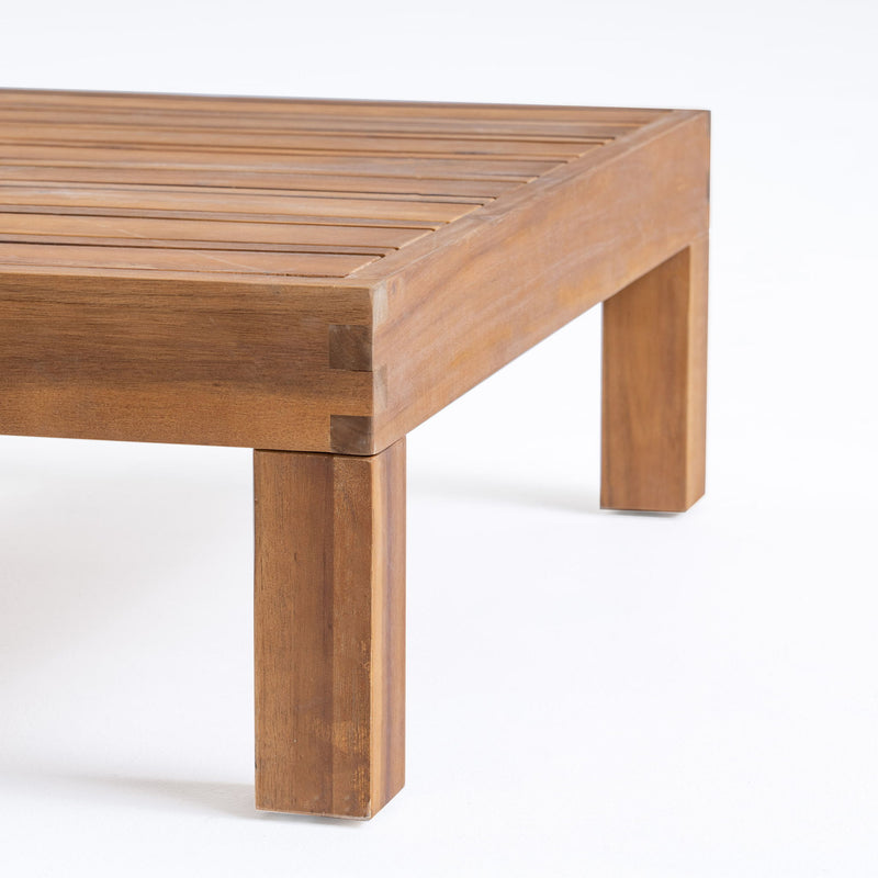 Mythical - Square Outdoor Coffee Table With Frame And Slat Top - Teak
