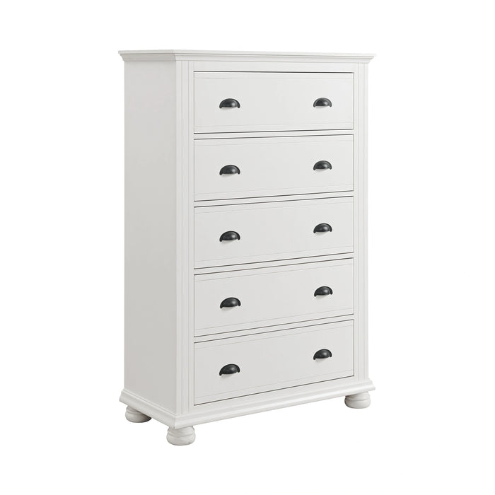 Kona 5-Drawer Chest in White