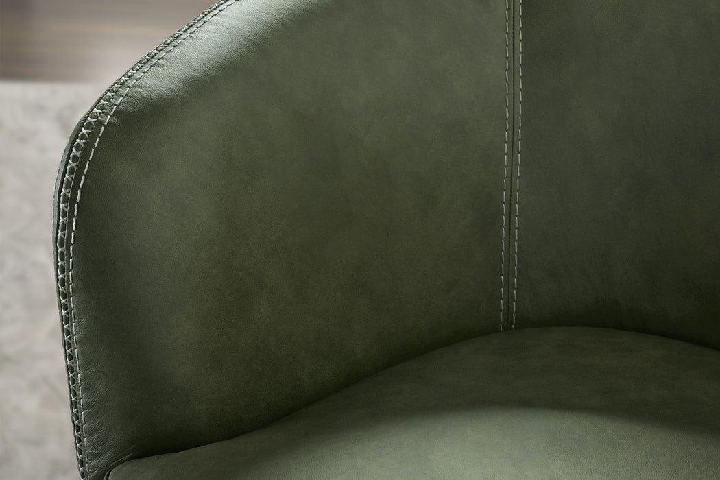 Barolo - 100% Italian Leather Swivel Club Chair (Set of 2)