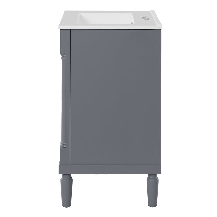 Bathroom Vanity With Top Sink, 2 Tier Storage Cabinet