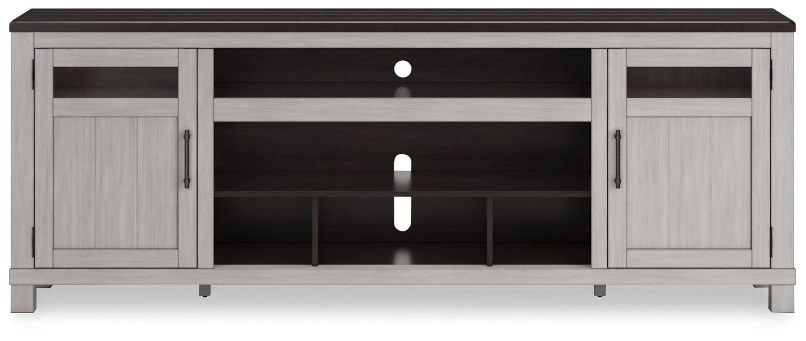 Darborn - XL TV Stand W/Fireplace Option - Gray / Brown