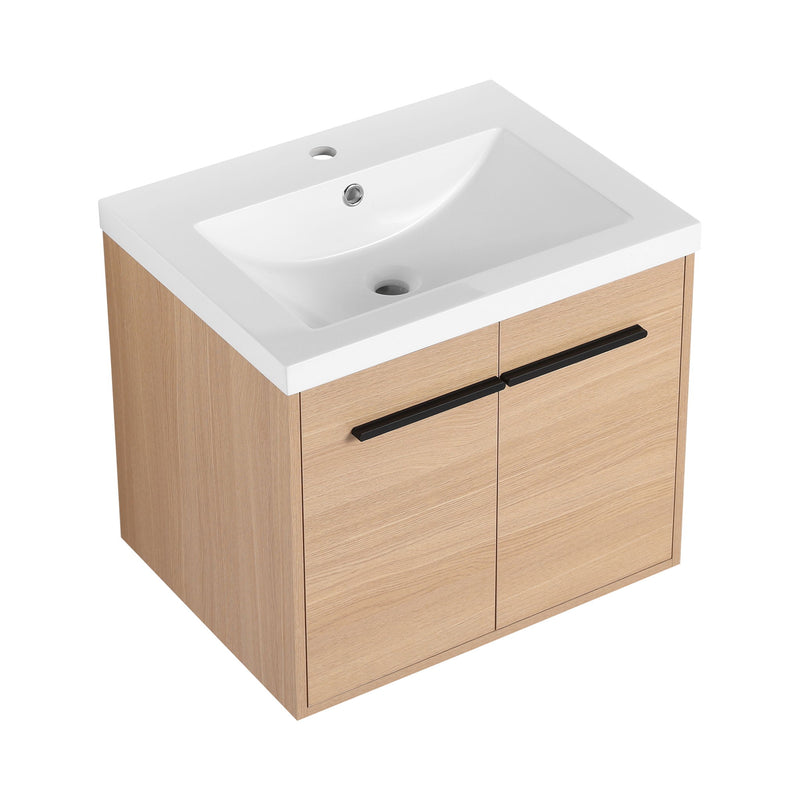 Bathroom Vanity Set With Resin Countertop Sink, 2 Doors