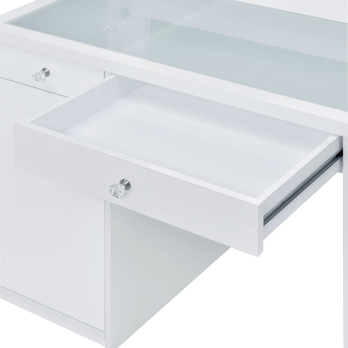 Amia - Complete Vanity With Lightbulbs - Glossy White