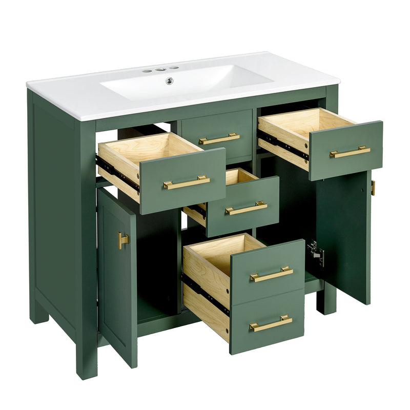 Bathroom Vanity With Sink Combo Set, Modern Bathroom Cabinet With 4 Drawers