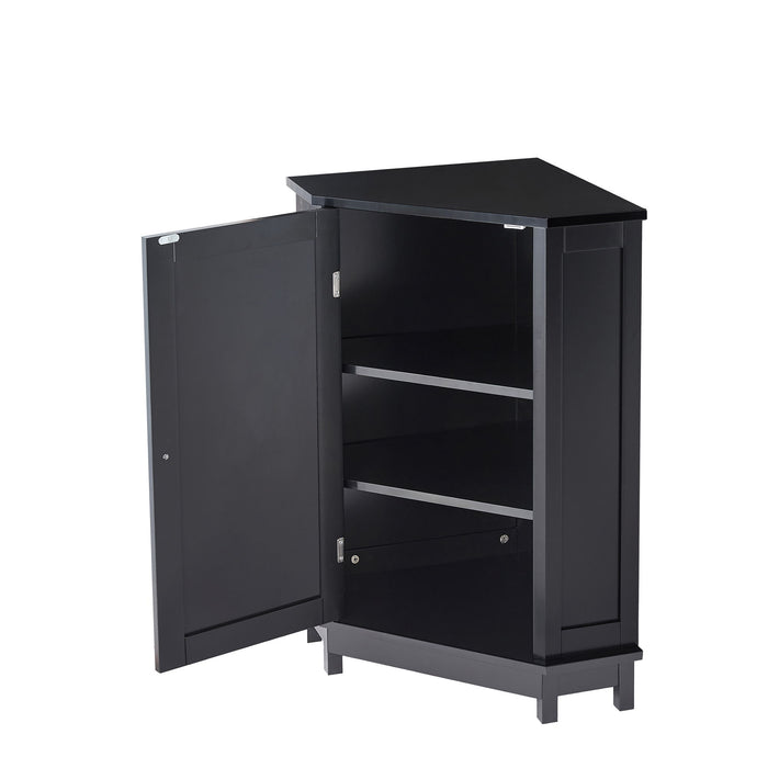 Bathroom Cabinet Triangle Corner Storage Cabinet With Adjustable Shelf Modern Style