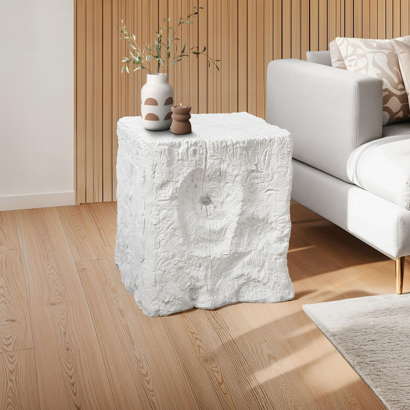 Square Accent Table, Indoor Outdoor - White