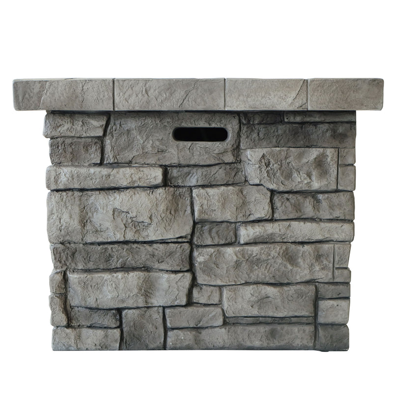 Outdoor Square Propane Fire Pit 40, 000 Btu - Gray