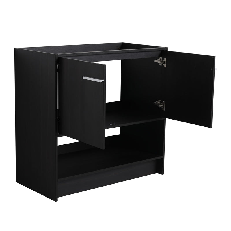 Modern Bathroom Vanity With Ceramic Sink, Freestanding Cabinet, Soft Closing Doors
