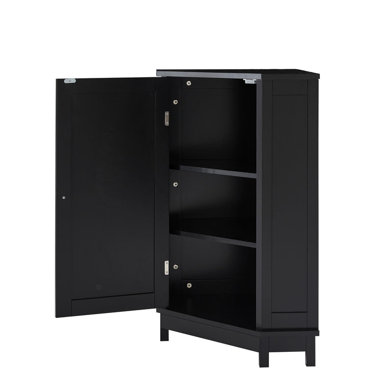 Bathroom Cabinet Triangle Corner Storage Cabinet With Adjustable Shelf Modern Style