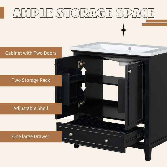 Modern Bathroom Vanity With Sink Combo, Multi Functional Cabinet With Doors And Drawer