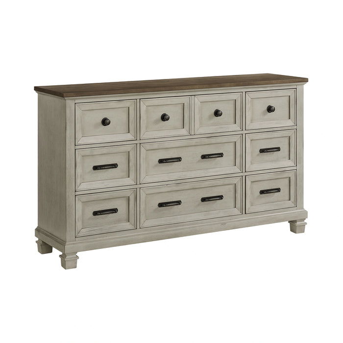 Farmington Bedroom Set in Medium Brown and Washed Stone