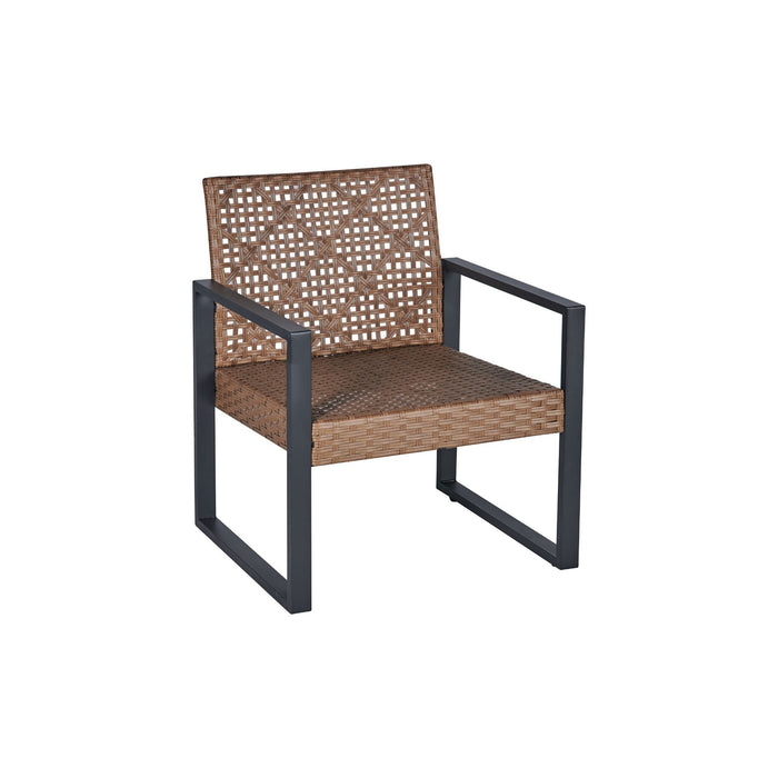 4 Piece Patio Furniture Set With Acacia Wood Table Top And Cushions