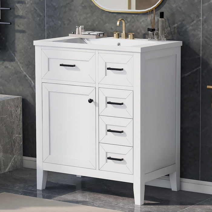 Modern Bathroom Vanity With Sink Combo, 3 Drawers, Undermount Drop-In Sink