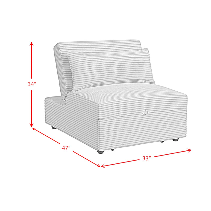 Pluto Chair with kidney pillow, Klik Klak and Pop up in Coronado Grey