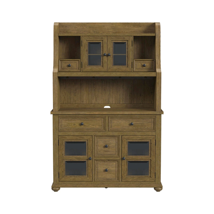 Heritage & Home Buffet and Hutch in Oak Brown