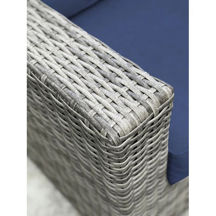 Handcrafted Outdoor Loveseat With Wicker Seating