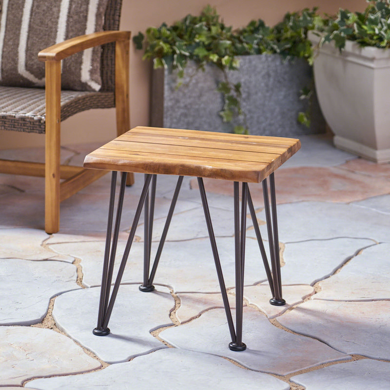 Zion - Outdoor Industrial Iron And Coffee Table - Teak