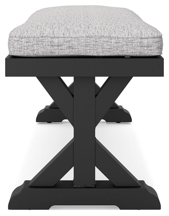 Beachcroft - Bench With Cushion - Black / Light Gray