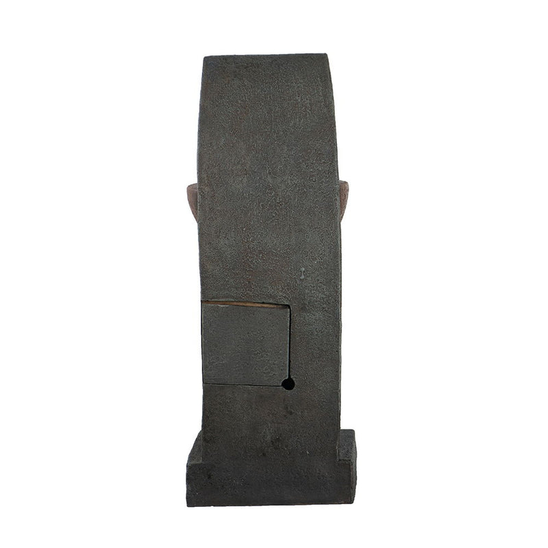 Sculptural Water Fountain With Bowl Basin, With Light And Pump, For Indoor And Outdoor - Brown / Black