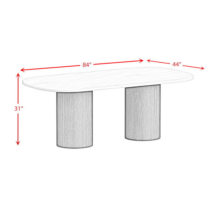 Sylvie - Oval Dining Table With Faux Marble Top