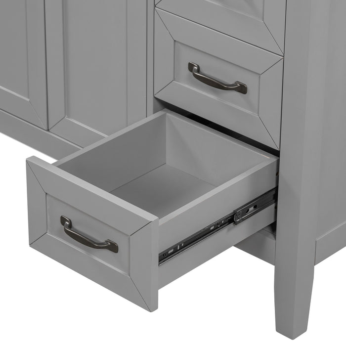 Modern Bathroom Vanity With Sink, Freestanding With Drawers And Doors