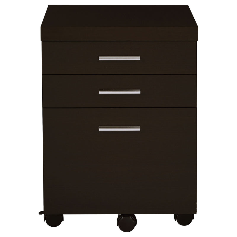 Ulloa - L Shape Desk With Mobile File Cabinet - Cappuccino
