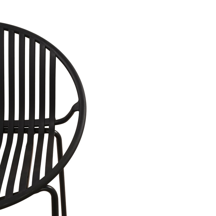 7 Piece Outdoor Modern Dining Set With Stackable Chairs