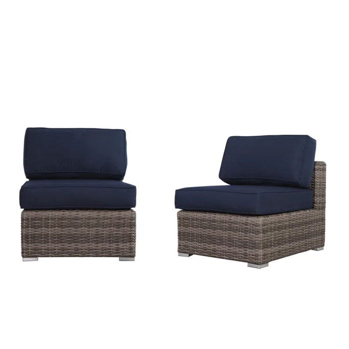 Seating Set With Cushions Handcrafted Wicker Design